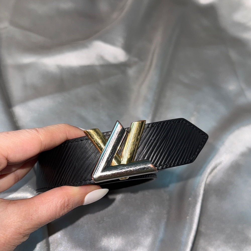 Louis Vuitton Black and Gold Belt